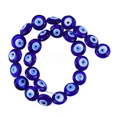 Handmade Evil Eye Lampwork Beads Strands LAMP-N029-009C-1