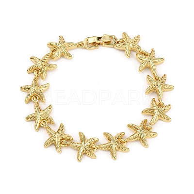 Brass Link Bracelets for Women BJEW-H209-01A-G-1