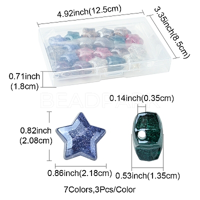 21Pcs 7 Colors Transparent Acrylic Beads OACR-FS0001-95-1