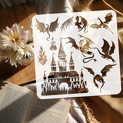 PET Hollow Out Drawing Painting Stencils DIY-WH0391-0581-1