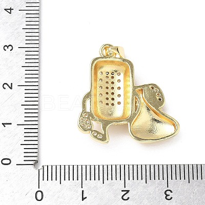 Micro Pave Clear Cubic Zirconia Pendants KK-L253-13G-03-1