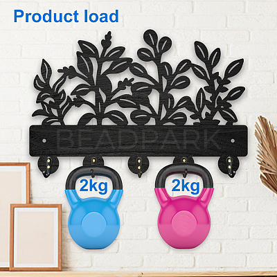 Wood & Iron Wall Mounted Hangers HJEW-WH0055-229-1