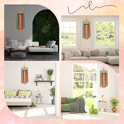 Hand-Woven Polyester Macrames Wall Decorations HJEW-WH20020-003C-1
