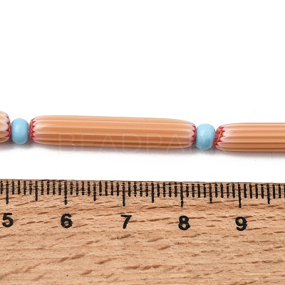 Handmade Lampwork Chevron Beads LAMP-Z019-01-16-1
