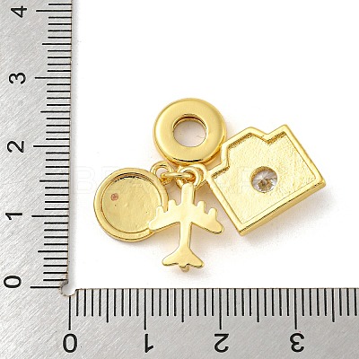 Rack Plating Brass Enamel European Dangle Charms KK-R153-13G-1