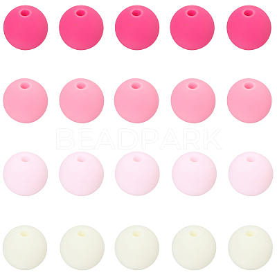 Rubberized Style Imitated Silicone Acrylic Beads MACR-PA0001-06C-01-1