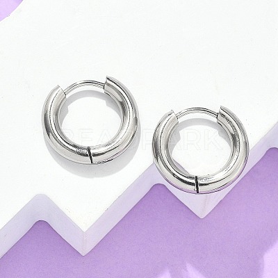 Tarnish Resistant 304 Stainless Steel Huggie Hoop Earrings LS-EJEW-F111-16mm-P-1