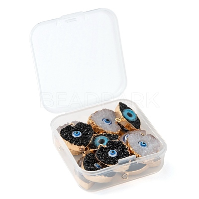 16Pcs 2 Style Druzy Resin Pendants RESI-LS0001-17-1