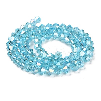 Transparent Electroplate Glass Beads Strands EGLA-A039-T4mm-B20-1