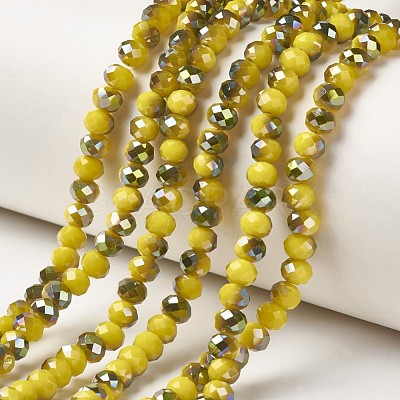 Electroplate Opaque Glass Beads Strands EGLA-A034-P4mm-S07-1