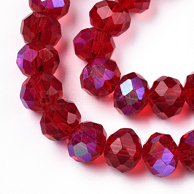 Electroplate Glass Beads Strands EGLA-A034-T6mm-L20-1