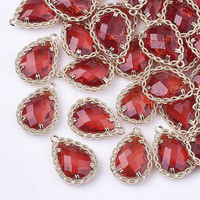 Transparent Glass Pendants GLAA-T007-08D-1