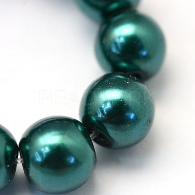 Baking Paint Pearlized Glass Pearl Round Bead Strands X-HY-Q330-8mm-79-1