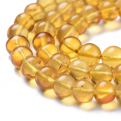 Natural Amber Beads Strands G-K308-C02-6mm-1