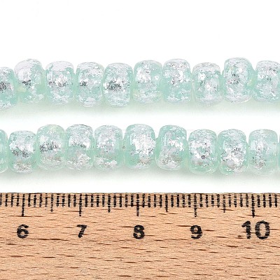 Luminous Handmade Silver Foil Glass Beads Strands FOIL-N029-02B-05-1