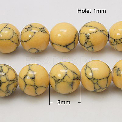 Synthetic Turquoise Beads Strands TURQ-H038-8mm-XXS13-1