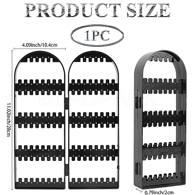 PS Plastic Earring Display Folding Screen Stands with 2 Folding Panels ODIS-WH0043-142B-01-1