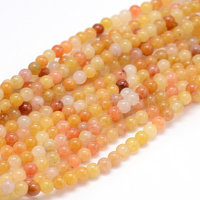Natural Topaz Jade Round Bead Strands G-J303-02-4mm-1