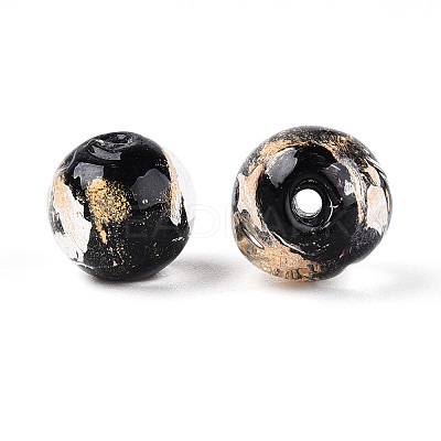 Handmade Gold & Silver Foil Glass Beads FOIL-N030-03A-01A-1