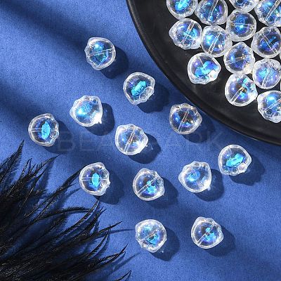 35Pcs Transparent Spray Painted Glass Beads GLAA-YW0001-72A-1