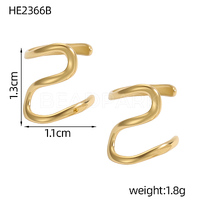304 Stainless Steel Cuff Earrings STAS-OY011-49G-1