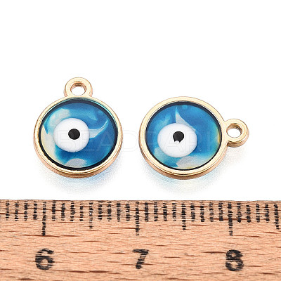 Epoxy Resin Enamel Evil Eye Charms RESI-T045-031B-02-1