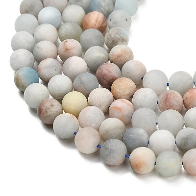 Natural Aquamarine Beads Strands G-P626-10mm-03-1