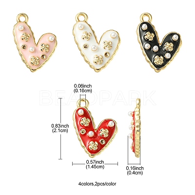 8Pcs 4 Colors Alloy Enamel Pendants ENAM-FS0001-63-1