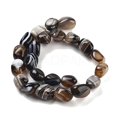 Natural Striped Agate/Banded Agate Beads Strands G-Z061-A03-01-1