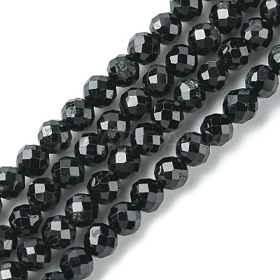 Natural Black Tourmaline Beads Strands G-F748-Y01-03-1