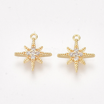 Brass Cubic Zirconia Charms KK-S350-281-1