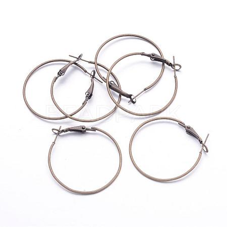 Antique Bronze Wine Glass Charm Ring Iron Hoop Earrings X-E220-NFAB-1