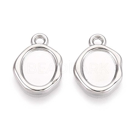 304 Stainless Steel Pendant Cabochon Settings STAS-T067-11P-1