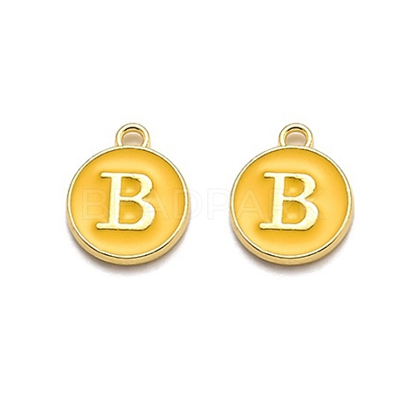 Golden Plated Alloy Enamel Charms ENAM-Q437-13B-1