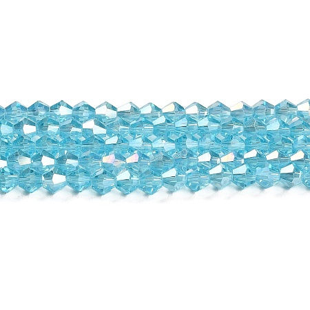 Transparent Electroplate Glass Beads Strands GLAA-F029-4mm-A20-1