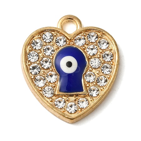 Alloy Enamel Rhinestone Glass Pendants X1-ENAM-U003-02G-11-1