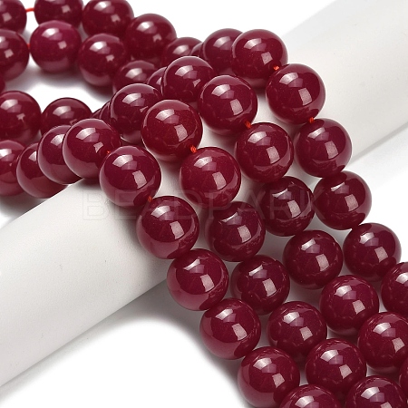 Lab Grown Red Corundum Beads Strands G-L634-B03-12mm-1