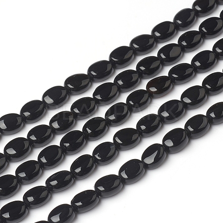Natural Black Onyx Beads Strands G-I271-E02-6x8mm-1