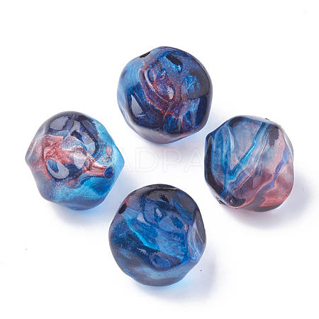 Two Tone Transparent Spray Painted Acrylic Bead X-ACRP-T005-29-1