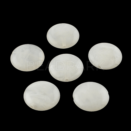Flat Round Imitation Gemstone Acrylic Beads X-OACR-R051-26-1