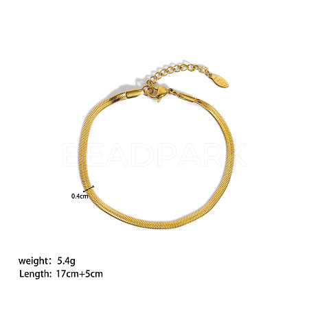 European Style 304 Stainless Steel Snake Chains Bracelet for Women LS-HM2215-12-1