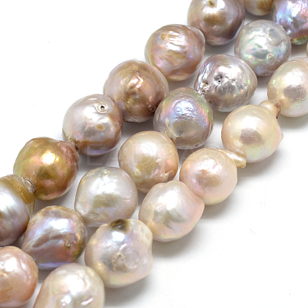 Natural Baroque Pearl Keshi Pearl Beads Strands PEAR-R064-07-1