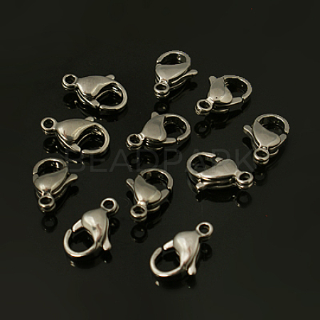 304 Stainless Steel Lobster Claw Clasps STAS-G035-F-1