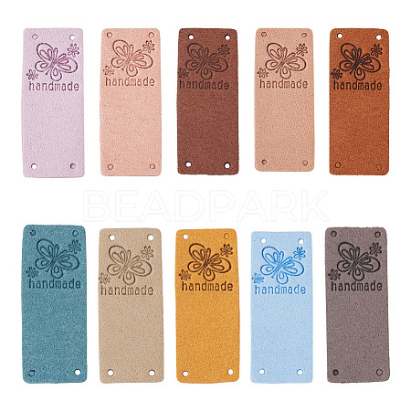 Biyun 60Pcs 10 Colors Microfiber Leather Labels DIY-BY0001-15-1