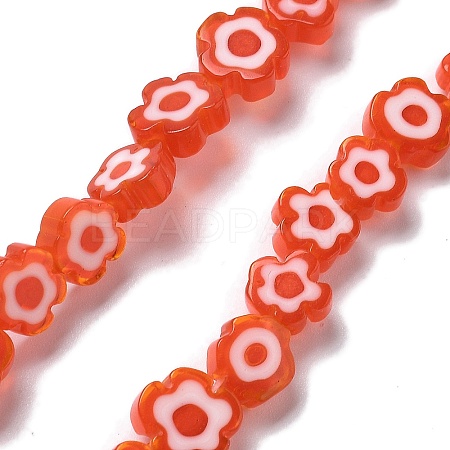 Handmade Millefiori Lampwork Beads Strands LAMP-F035-09A-1