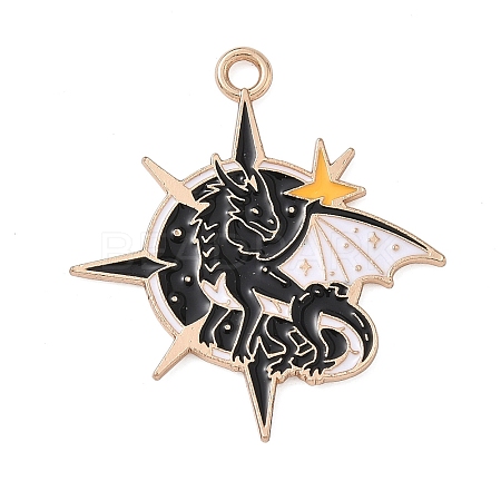 Alloy Enamel Pendants ENAM-P258-05G-G-1