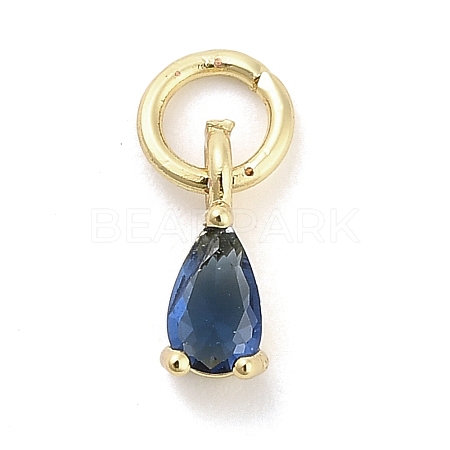 Brass Micro Pave Cubic Zirconia Charms KK-H527-13G-02-1