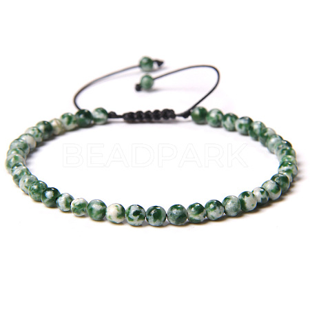Adjustable Women's Dalmatian Jasper Beaded Bracelet LS-CN3407-21-1