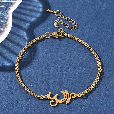 304 Stainless Steel Link Bracelets BJEW-Z107-01G-1