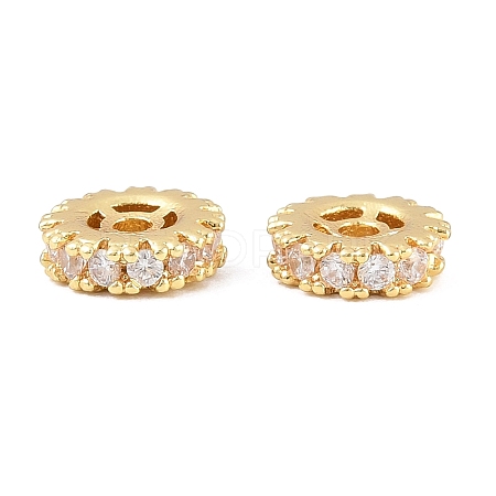 Brass Micro Pave Clear Cubic Zirconia Beads CU-CBAF71E-02G-1